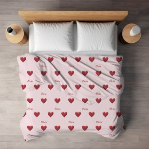 Couverture Polaire Coeurs d'amour rose 'Coquette esthétique'