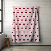 Couverture Polaire Coeurs d'amour rose 'Coquette esthétique'