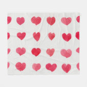 Couverture Polaire Coeurs d'aquarelle incomparable : design motif rom (Devant (Horizontal))