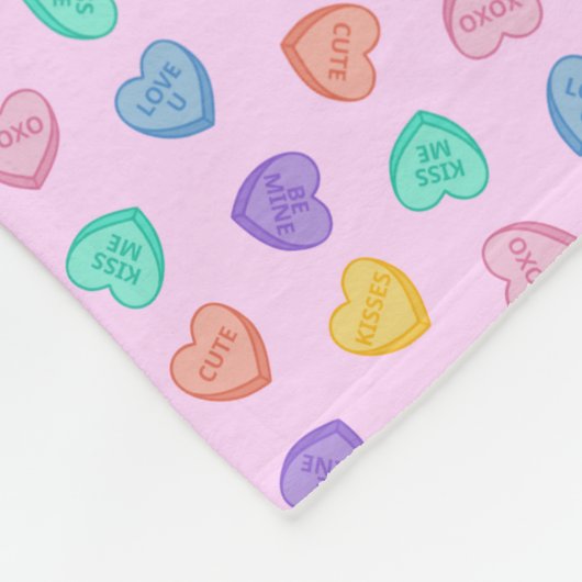 Couverture Polaire Coeurs de bonbons (Coin)