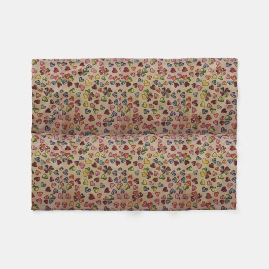 Couverture Polaire Coeurs de bonbons (Devant (Horizontal))