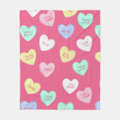Couverture Polaire Cœurs de bonbons classiques de la Saint-Valentin (Devant)