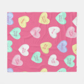 Couverture Polaire Cœurs de bonbons classiques de la Saint-Valentin (Devant (Horizontal))