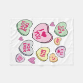 Couverture Polaire Coeurs de bonbons Valentines Jour Coeurs de conver (Devant (Horizontal))