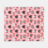 Couverture Polaire Coeurs de chat - Chats d'amour, chats d'amour, cou (Devant (Horizontal))