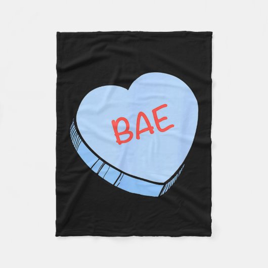Couverture Polaire Cœurs de conversation «bae» pour la Saint-Valentin (Devant)