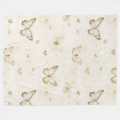Couverture Polaire Cœurs de crème papillons de Noël (Devant (Horizontal))