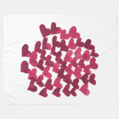 Couverture Polaire Coeurs de fonte de l'aquarelle - viva magenta (Devant (Horizontal))