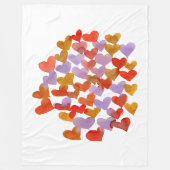 Couverture Polaire Coeurs de fusion d'aquarelle - rétro (Devant)