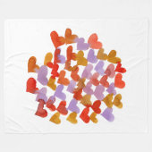 Couverture Polaire Coeurs de fusion d'aquarelle - rétro (Devant (Horizontal))