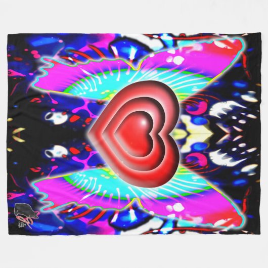 Couverture Polaire Coeurs De Glys Fleece Blanket (Devant (Horizontal))