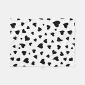 Couverture Polaire Coeurs de la Saint Valentin - noir et blanc (Devant (Horizontal))