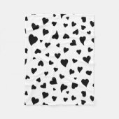 Couverture Polaire Coeurs de la Saint Valentin - noir et blanc (Devant)