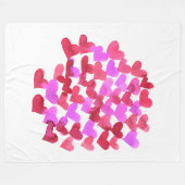 Couverture Polaire Coeurs de la Saint Valentin - viva magenta et viol (Devant (Horizontal))