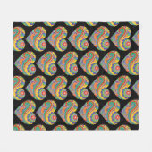Couverture Polaire Cœurs de mandala (Devant (Horizontal))