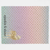 Couverture Polaire Coeurs de Parties scintillant d'or Unicorn Confett (Devant (Horizontal))