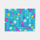 Couverture Polaire Coeurs de pierres précieuses nom personnalisé Auro (Devant (Horizontal))