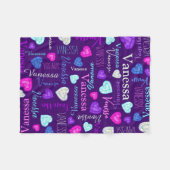 Couverture Polaire Coeurs de pierres précieuses nom personnalisé Vane (Devant (Horizontal))