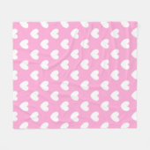 Couverture Polaire Coeurs de polka blanc sur Cotton Candy rose (Devant (Horizontal))