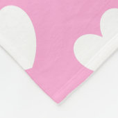 Couverture Polaire Coeurs de polka blanc sur Cotton Candy rose (Coin)