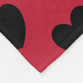 Couverture Polaire Coeurs de polka noir sur rouge (Coin)