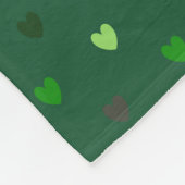 Couverture Polaire Coeurs de Polka sur vert de forêt (Coin)