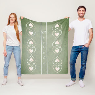 Couverture Polaire Coeurs de sucrerie de Sant Elmo de monogramme