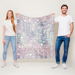 Couverture Polaire Coeurs de teintes pourpres de la fille romantique