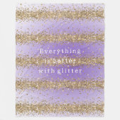 Couverture Polaire Coeurs d'or Sparkle Purple Parties scintillant cit (Devant)