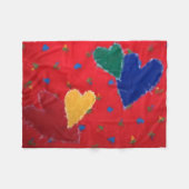 Couverture Polaire Coeurs dorés (Devant (Horizontal))
