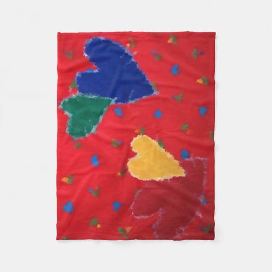Couverture Polaire Coeurs dorés (Devant)
