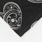 Couverture Polaire Coeurs en fibre noire et argentée (Coin)
