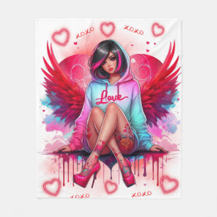 Couverture Polaire Coeurs et ailes : Street Angel