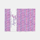 Couverture Polaire Coeurs et fleurs lettre F Nom Felicity signifiant (Devant (Horizontal))
