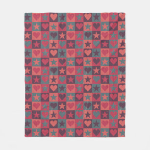 Couverture Polaire Coeurs et rose de profil sous convention