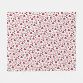 Couverture Polaire Cœurs et roses rouges et roses Art doodle (Devant (Horizontal))