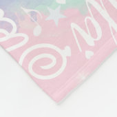 Couverture Polaire Coeurs, étoiles et musique bleu rose d'aquarelle (Coin)