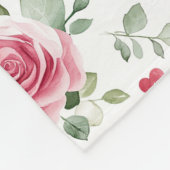 Couverture Polaire Coeurs floraux roses (Coin)