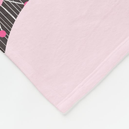 Couverture Polaire Coeurs gris rose blanc et nom fleuri (Coin)