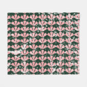 Couverture Polaire Coeurs gronces et fleurs motif. (Devant (Horizontal))
