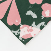 Couverture Polaire Coeurs gronces et fleurs motif. (Coin)