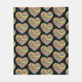 Couverture Polaire Coeurs Mandala (Devant)