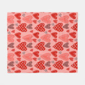 Couverture Polaire Cœurs mignons et fantaisistes (Devant (Horizontal))
