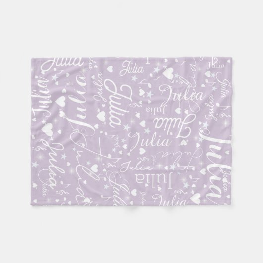 Couverture Polaire Coeurs mignons, étoiles et notes musicales Petit c (Devant (Horizontal))