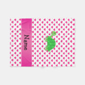 Couverture Polaire Coeurs mignons nommés personnalisés de rose de (Devant (Horizontal))