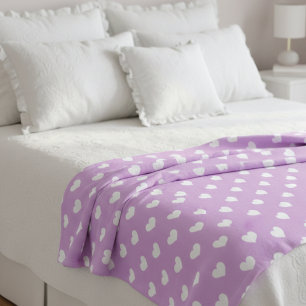 Couverture Polaire Coeurs minuscules de lavande