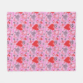 Couverture Polaire Coeurs, Motif rose XOXO (Devant (Horizontal))