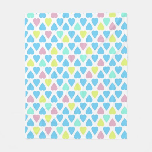 Couverture Polaire Coeurs multicolores (Devant)