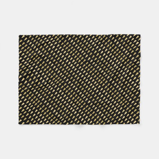 Couverture Polaire Coeurs noir et or (Devant (Horizontal))