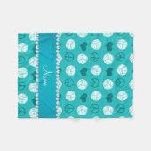 Couverture Polaire Coeurs nommés faits sur commande de paix de (Devant (Horizontal))